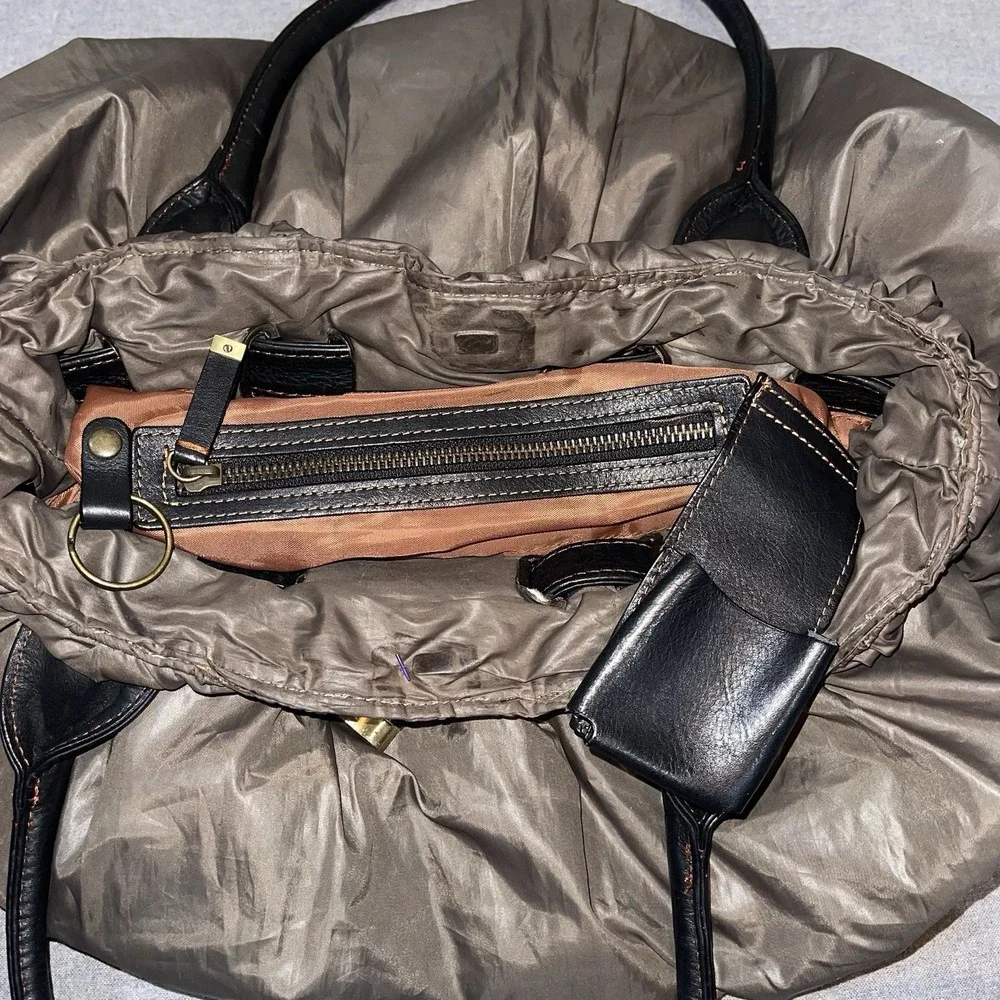 Mitzi Baker Vintage Designer Bag - Puffer Nylon & Leather Army Green 17W 13L